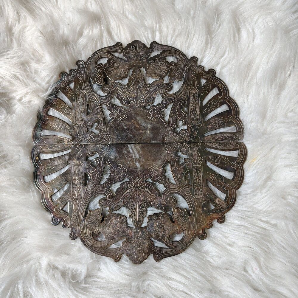 VTG Wallace Victorian Style Silver Plated Footed Expandable Trivet 7333